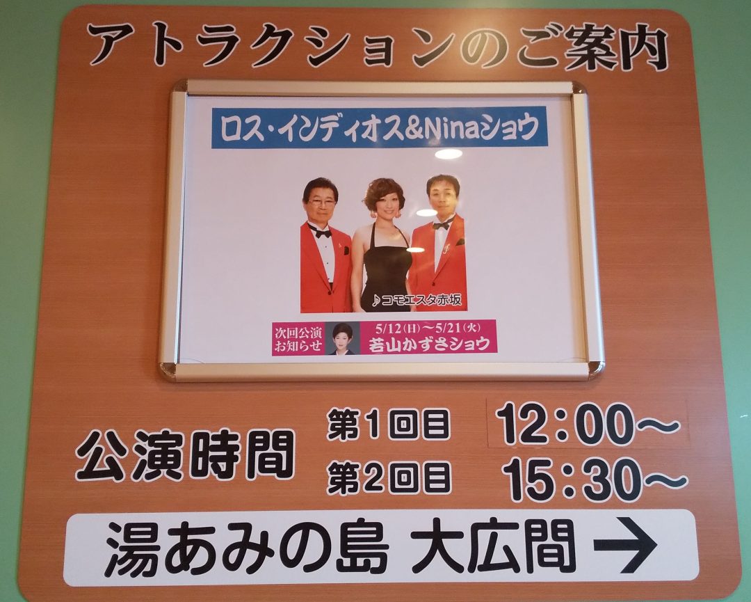 前回2018年の長島温泉「湯あみの島」でのショー